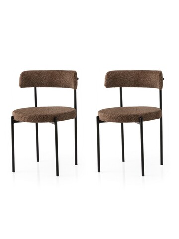 Set scaune 2 piese, Nmobb, Gını, Negru/Maro