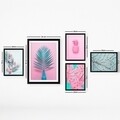 Set 5 tablouri decorative, SET_025, Lulu, 24x29 cm/34x44 cm, plastic