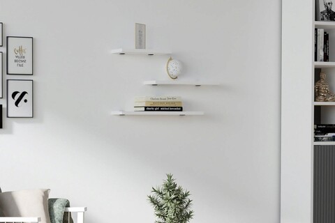 Raft de perete, asse home, leila , 30x14x2 cm, pal , alb