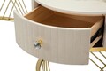 Set 2 masute de cafea Votix, Mauro Ferretti, 70x48 cm, 50x43.5 cm, lemn de pin/MDF/metal, crem/auriu