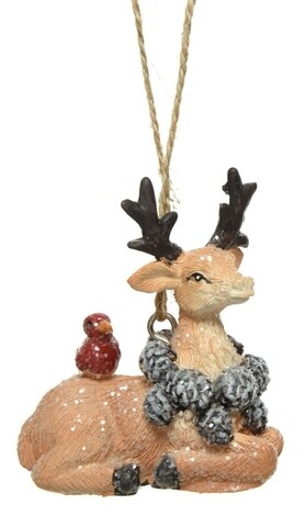 Glob Deer laying, Decoris, 5.9x3.10x8.4 cm, poliester, maro