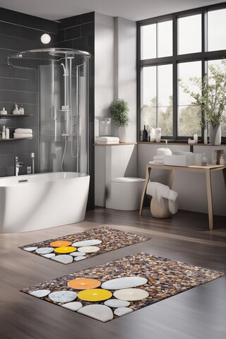 Set covorase de baie, Cartwright, CT-5185, Poliester, Multicolor