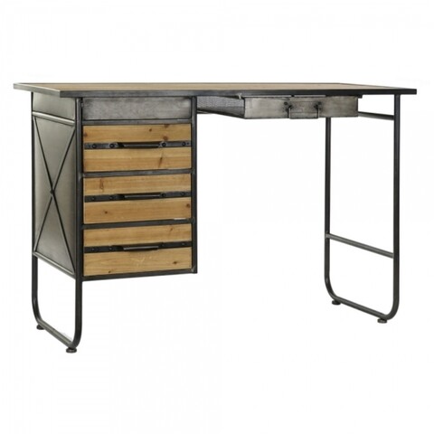 Birou, dkd home decor, 120 x 50 x 80 cm, mdf/metal, maro/negru