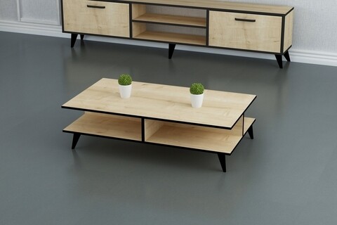 Masuta de cafea Diamond, Armetti, 90 x 50 x 33.1 cm, oak/negru Masute living