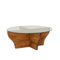 Masuta de cafea, Neostill, Amphora, 92x36x92 cm, Sticla temperata , Castan