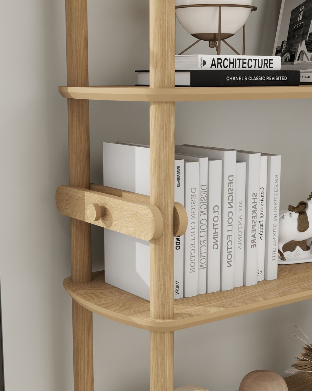Corp biblioteca, Hanah Home, Rosa 6, 80x174x30 cm, Stejar - view 6