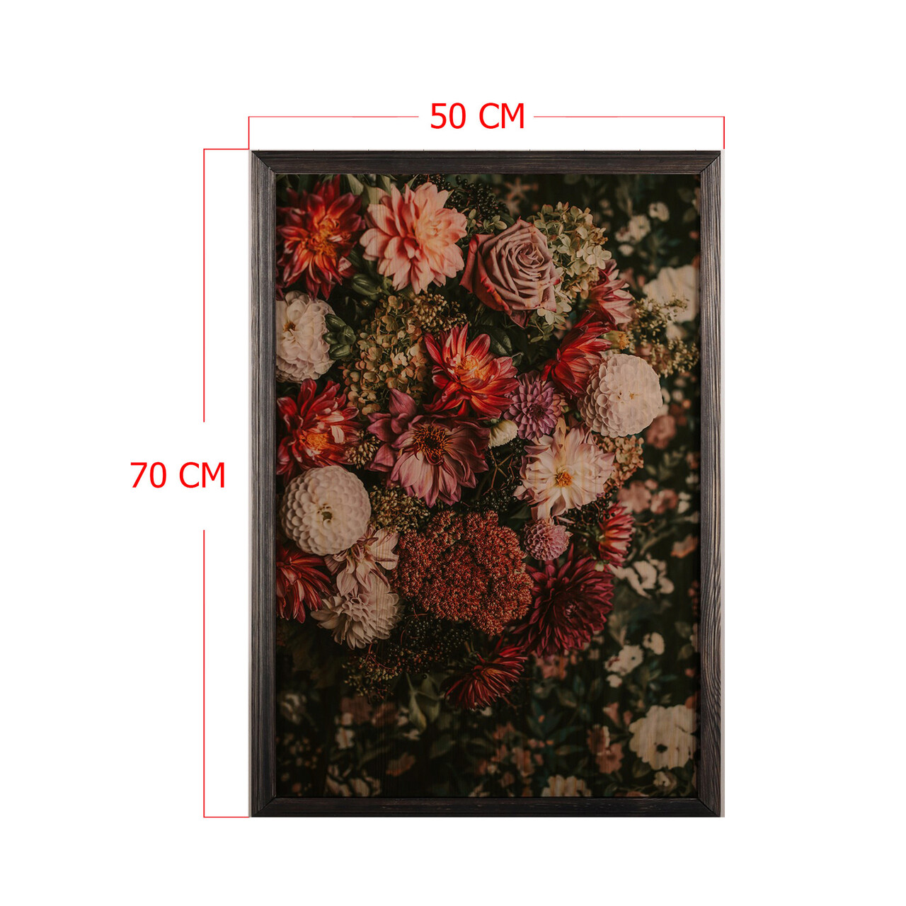 Tablou Decorativ, Flower Mix XL, Lemn, Lemn, Multicolor