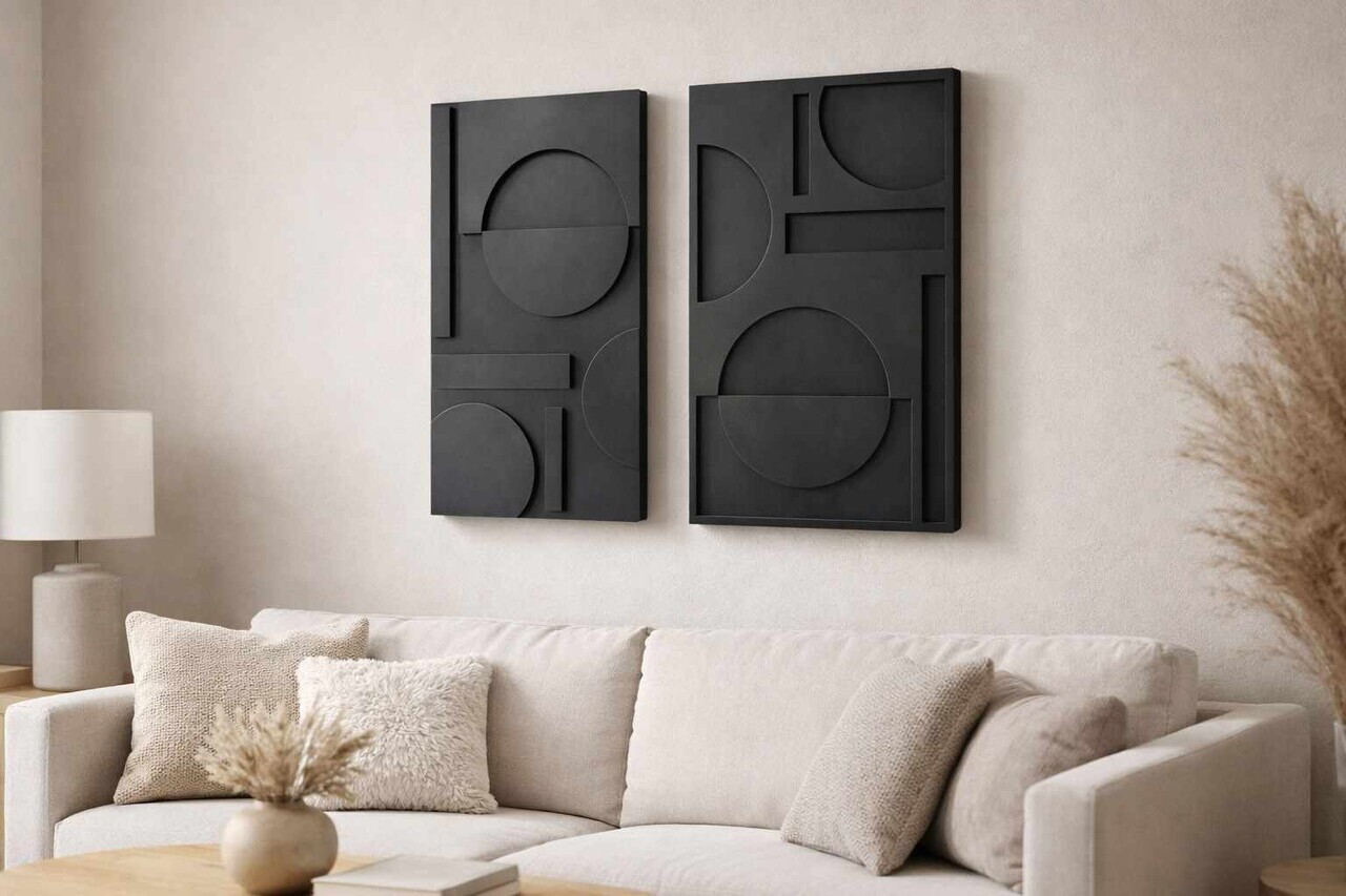 Decoratiune de perete, 3D4068-001, MDF, 100% EVA (Grosime: 10 mm)                       , Negru
