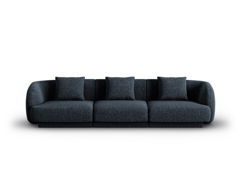 Canapea 3 locuri, Tulum, Cosmopolitan Design, 255x90x70 cm, tesatura chenille, albastru regal