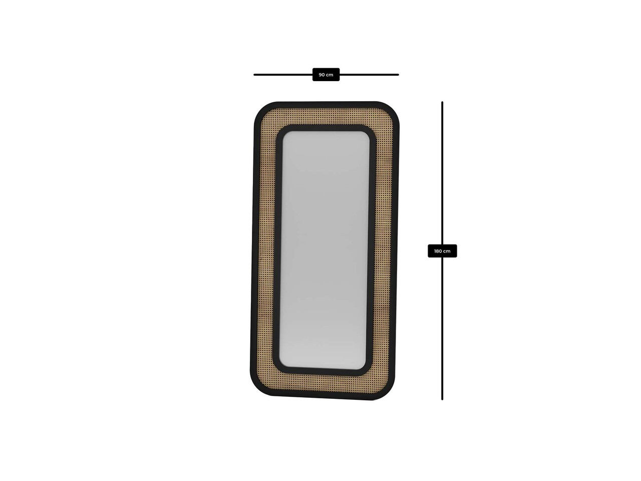 Oglinda Cheval, Hanah Home, Ova, 90x180 cm, MDF , Negru