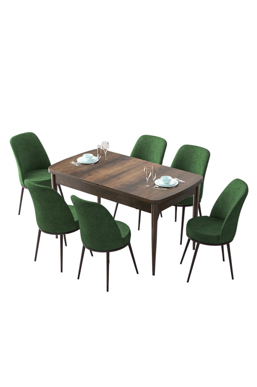 Set masa extensibila si scaune, Hanah Home, Zen, Baroc / Kaki - view 2