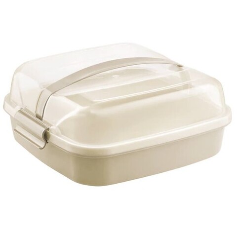 Suport portabil pentru tort dolce, domotti, 26x26 cm, plastic, crem