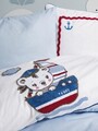 Lenjerie de pat pentru copii, Miniyo - Blue, Cotton Box, Bumbac 