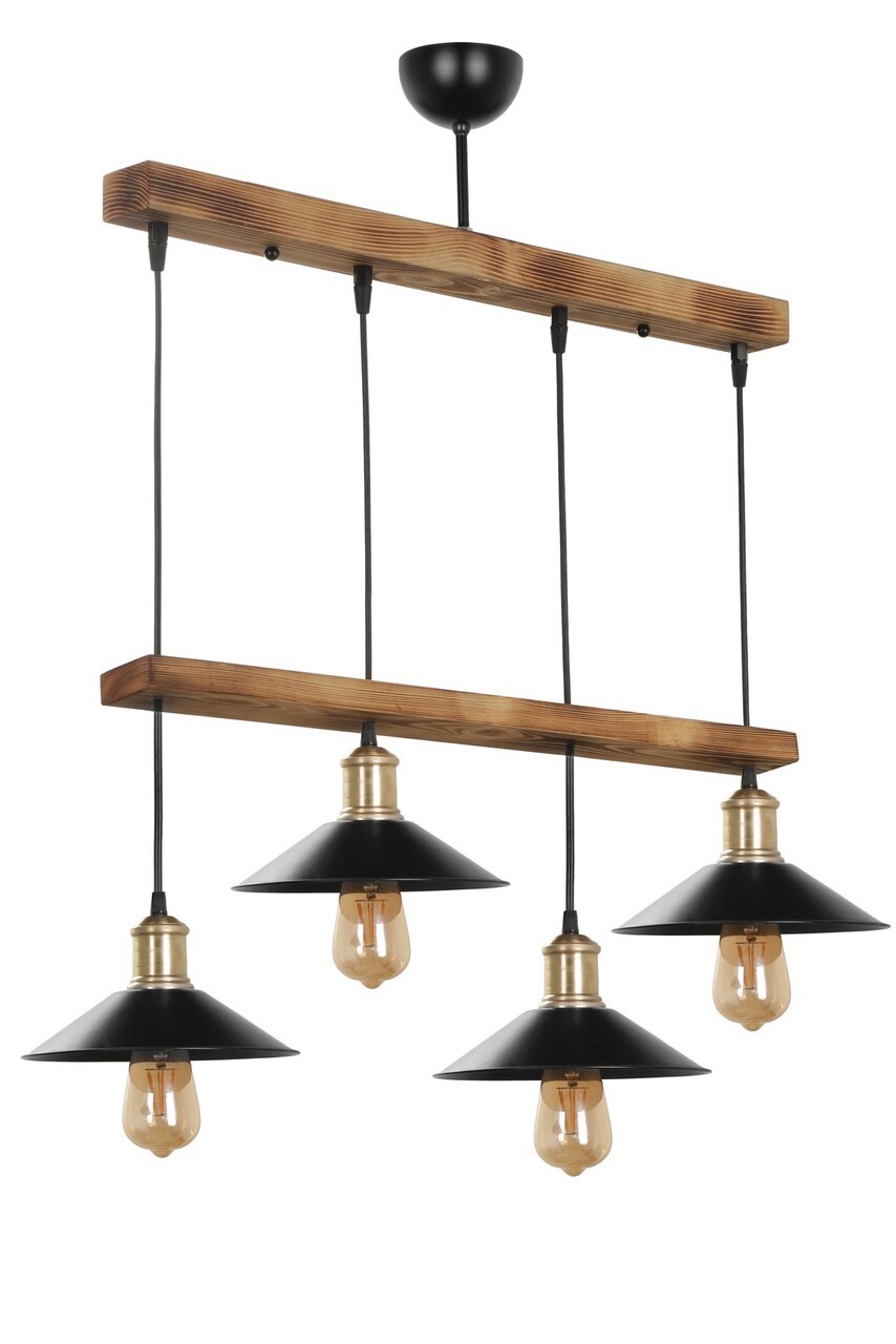 Lustra, Luin, 534LUN3415, Lemn, Maro / Negru