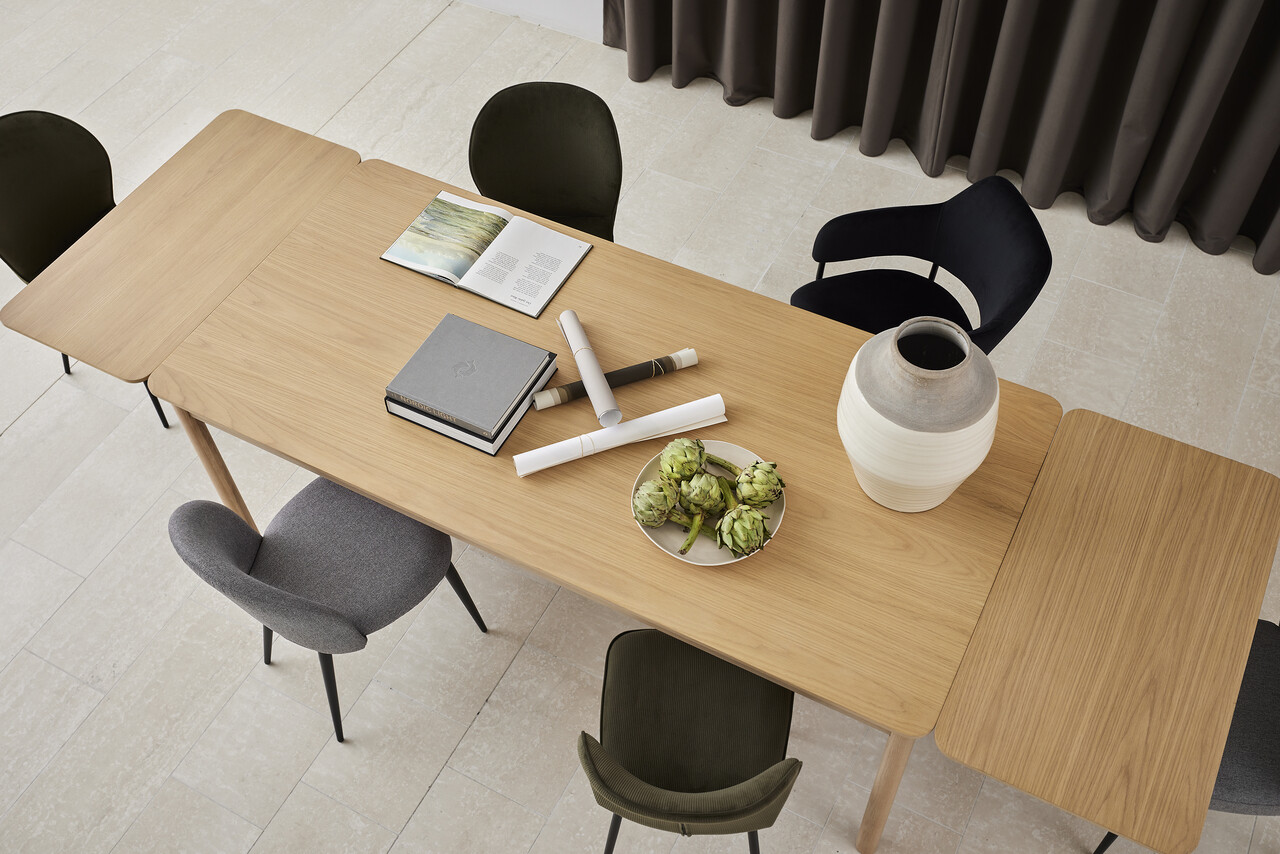 Scaun Evelyn, Actona, 43x58.5x82 cm, tesatura corduroy/otel, verde olive - view 7