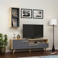 Comoda TV, Olivia, Zera, PAL, Stejar safir / Antracit