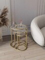Set masute 3 piese, Hanah Home, Milas 3, Auriu