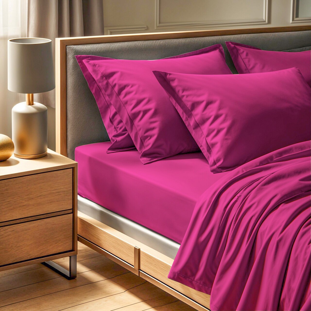 Cearceaf de pat Ranforce Single, L'essentiel Maison, Tonne Rosse, Roz prafuit