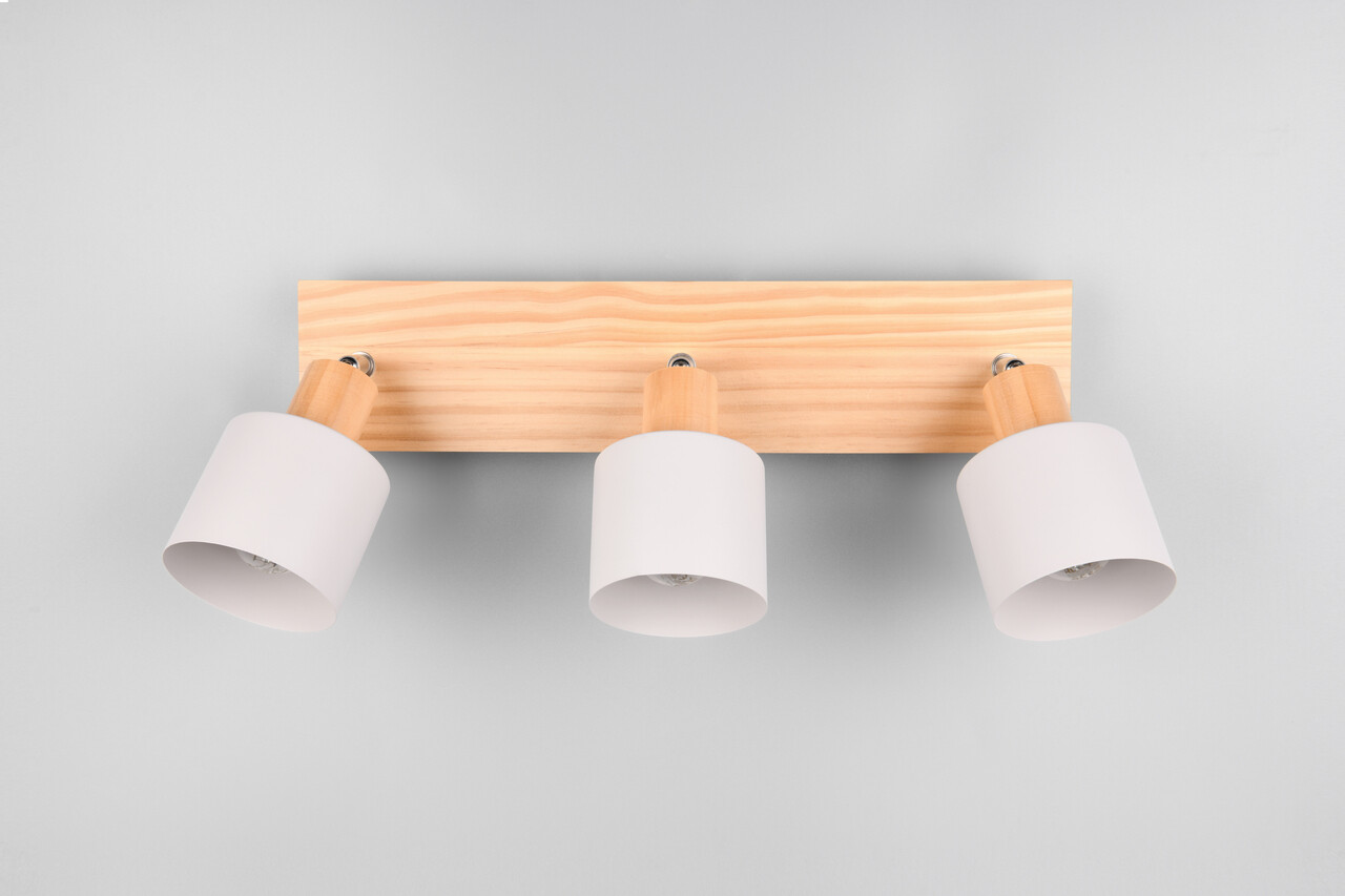 Plafoniera Shanti, TRIO, 45.5x17.5x19.5 cm, 10W, 3x E14, metal, gri/natur