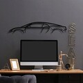 Decoratiune de perete, Bugatti Veyron Silhouette, Metal, 70 x 13 cm, Negru