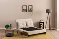 Canapea extensibilă cu 2 locuri, Futon, 859FTN2722, Metal , Crem