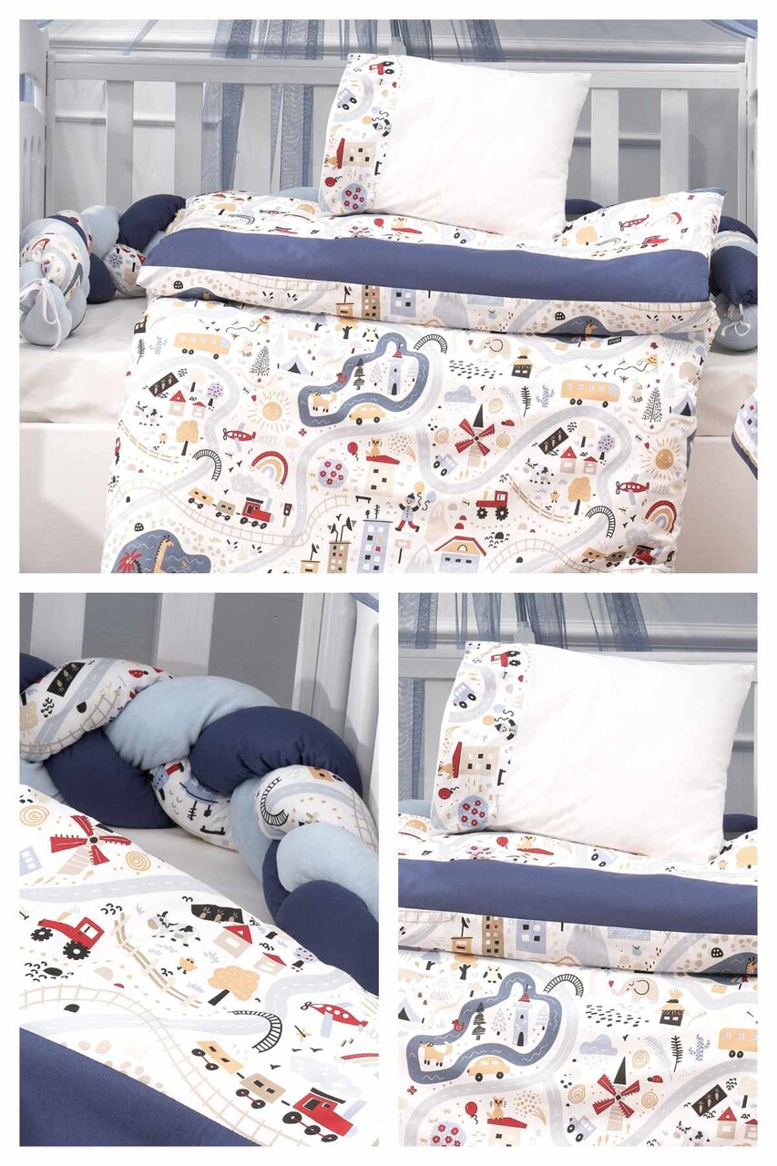 Set de dormit pentru bebelusi cu protectie laterala, Wallxpert, Adventure, Multicolor - imagine 2