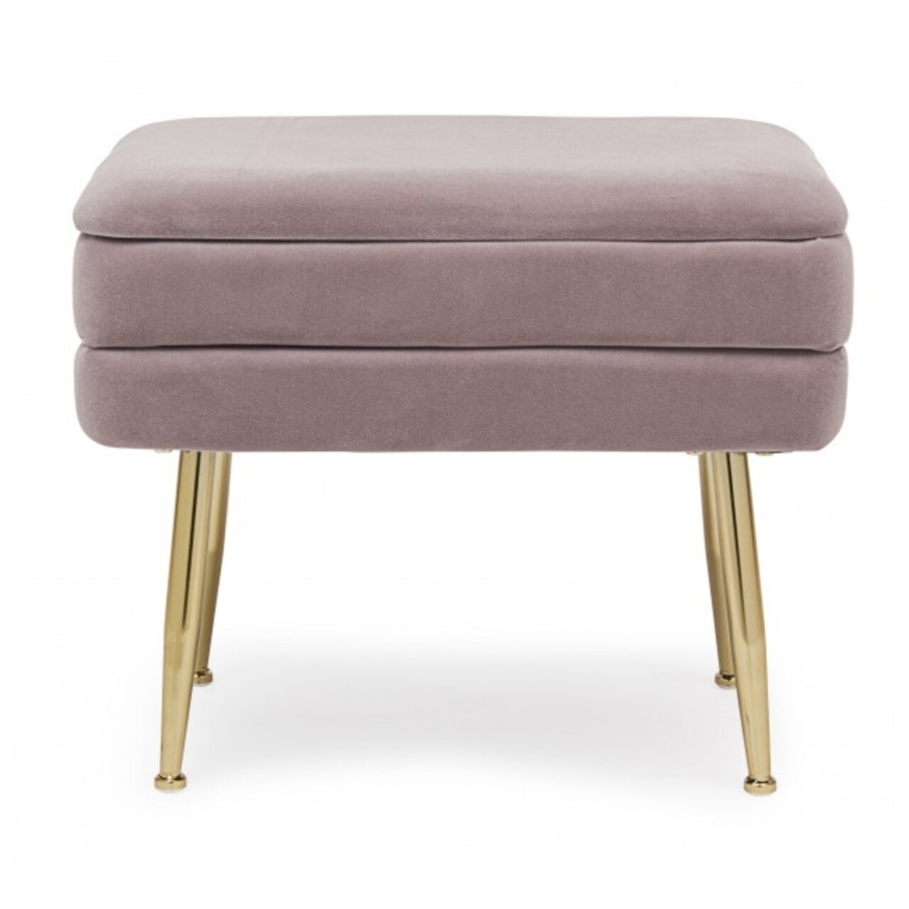 Taburet cu spatiu pentru depozitare, Pavlina Mauve, Bizzotto, 50x34.5x42 cm, catifea, mov pal - 1 | YEO