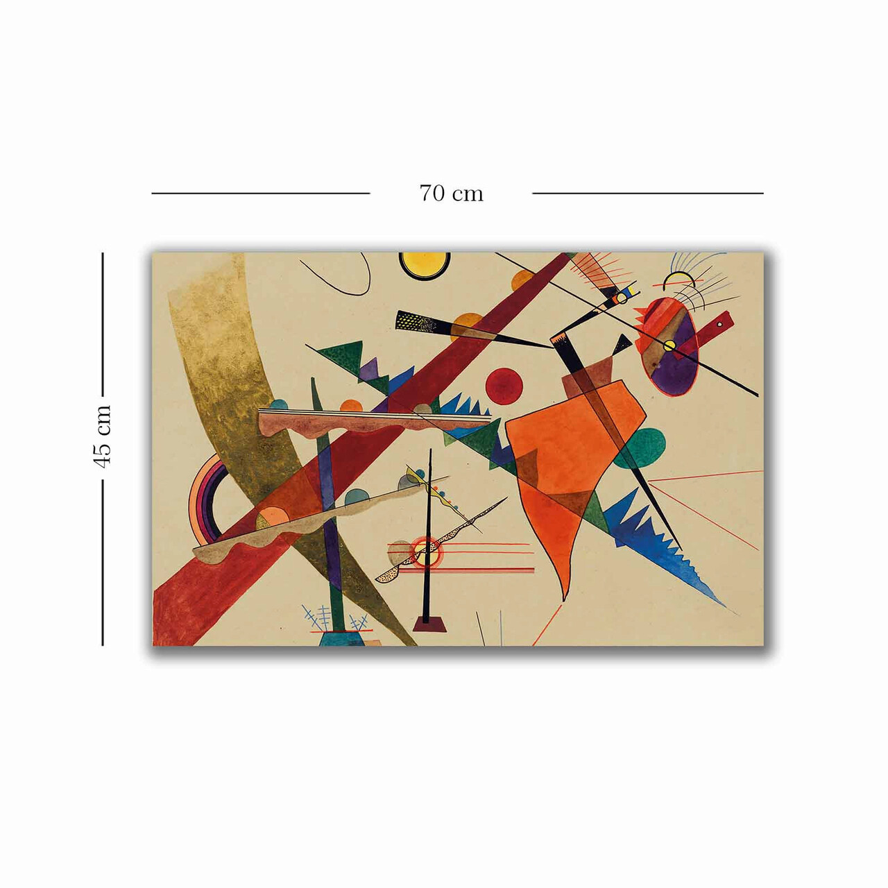 Tablou decorativ, 4570KANDINSKY003, Canvas, Lemn, Multicolor