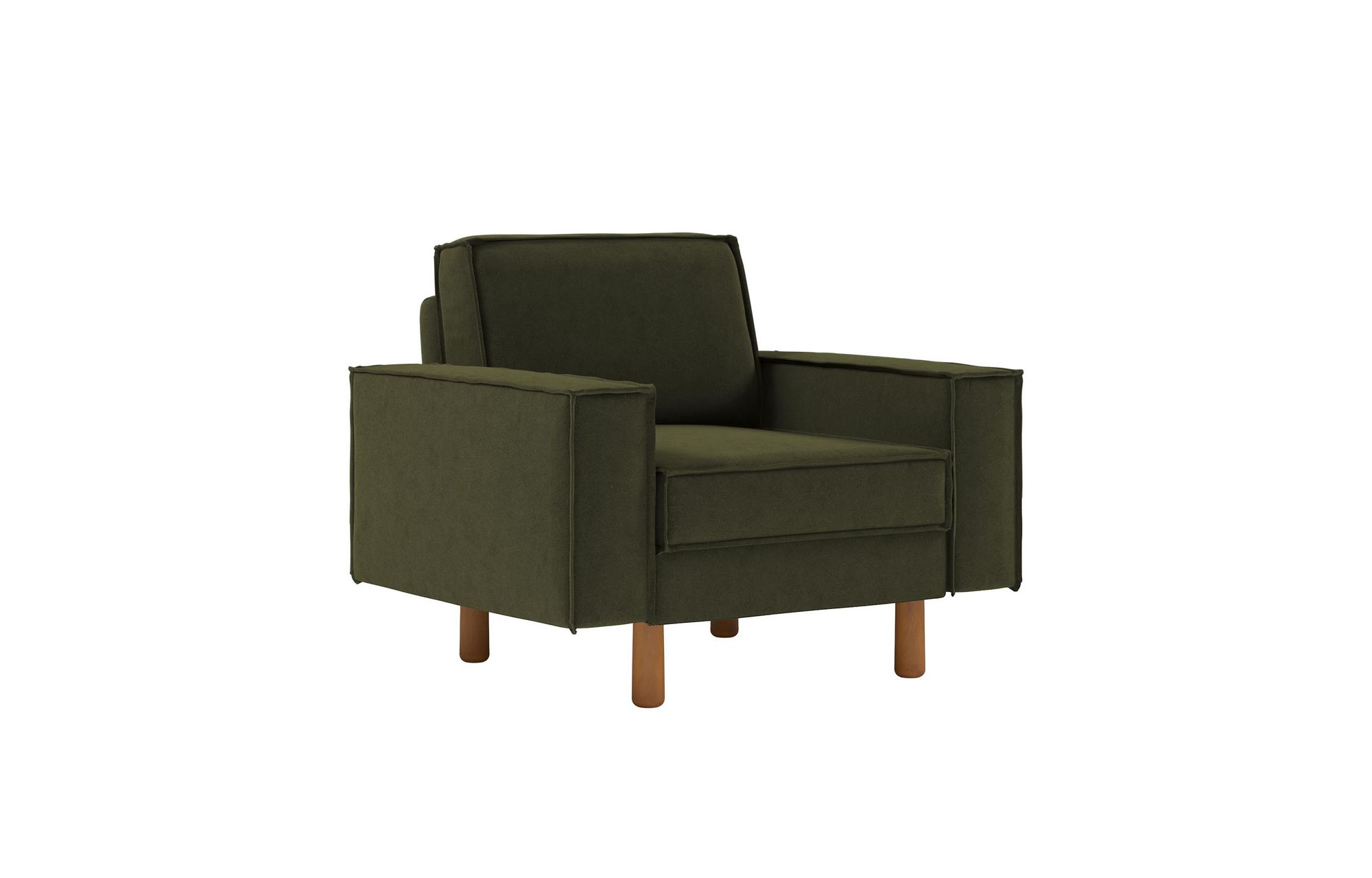 Fotoliu, Atelier del Sofa, 918CMF1188, Cadru: 100% OȚEL, Verde ulei / Nuc