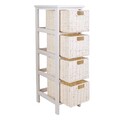 Comoda cu 4 cosuri Thea, Creaciones Meng, 26x32x81 cm, lemn de paulownia