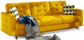 Canapea extensibila 3 locuri ELTAP, Ask17, Asgard, 233x92x93 cm, lemn/poliester, galben