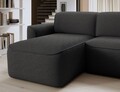 Coltar stanga 4 locuri ELTAP, Ume, 287x190x88 cm, lemn/poliester, gri inchis/gri inchis