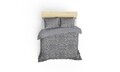 Lenjerie de pat dubla king size, Mijolnir, Muster 183MJR62435, 3 piese, bumbac ranforce, gri