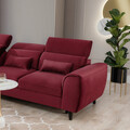 Coltar extensibil stanga 4 locuri ELTAP, Foble, 267x196x100 cm, lemn/poliester, rosu
