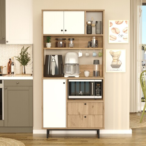 Dulap multifunctional, Locelso, RE4-SW, Stejar / Alb