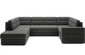 Coltar extensibil stanga 5 locuri ELTAP, LT-06SO, Blewett, 299x198x82 cm, lemn/poliester, gri inchis
