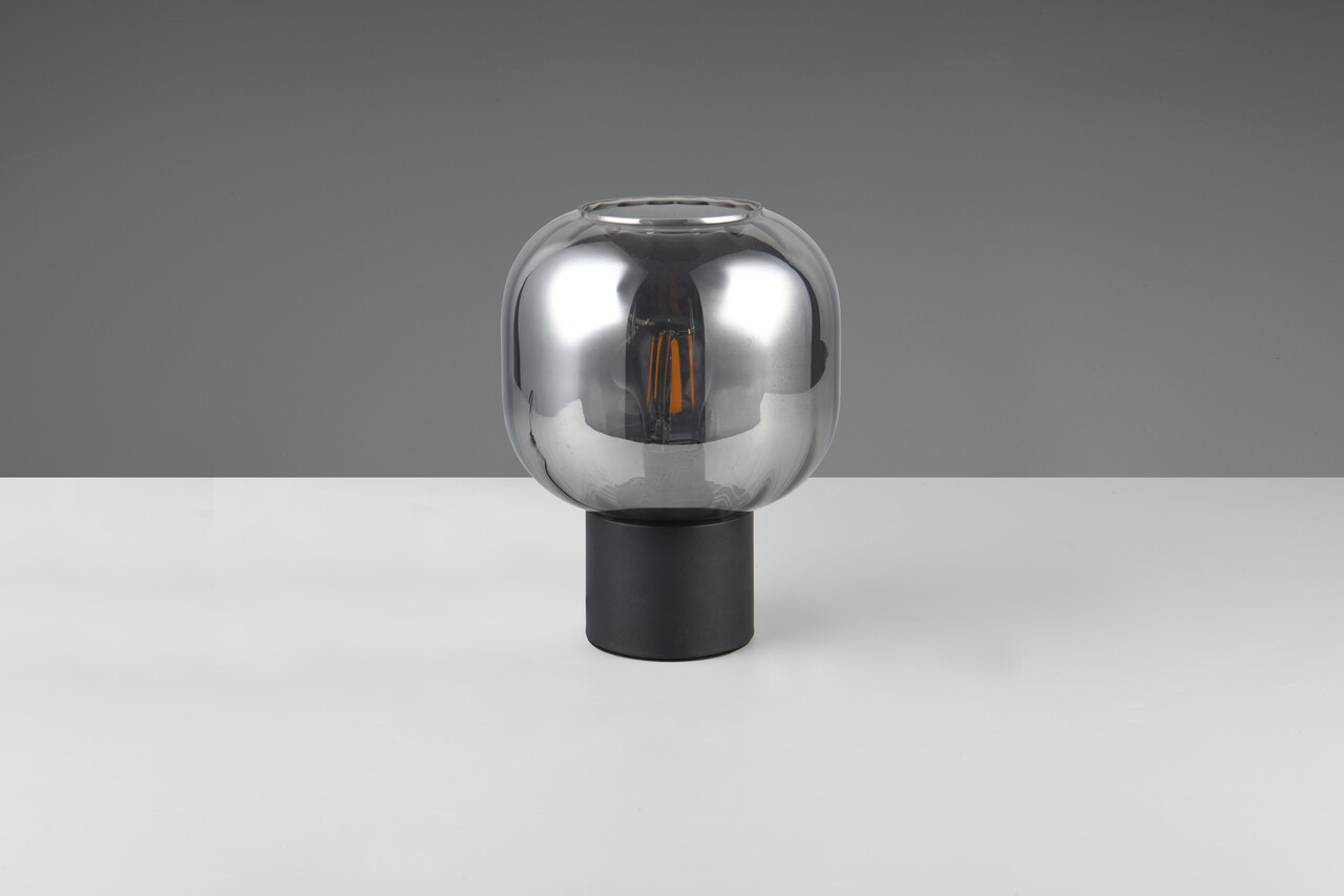 Lampa de masa Diva, TRIO, 20x26 cm, 40W, 1x E27, metal, negru mat/argintiu