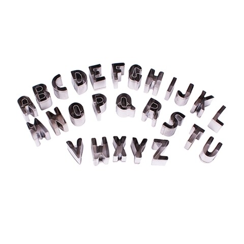 Set 26 forme pentru biscuiti, luigi ferrero norsk fr-1827, inox, 2x2.5 cm, litere alfabet