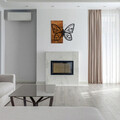 Decoratiune de perete, Butterfly3 Metal Decor, lemn/metal, 59 x 58 cm, negru/maro