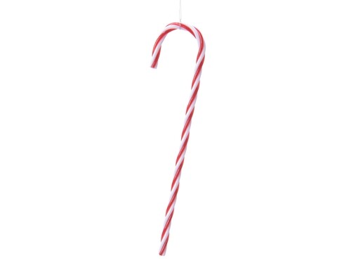 Decoratiune Candy stick, Decoris, 4x13 cm, plastic, rosu/alb