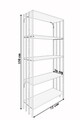 Corp biblioteca, Valovi, Verona, 72x150x26 cm, PAL, Negru / Pin Atlantic