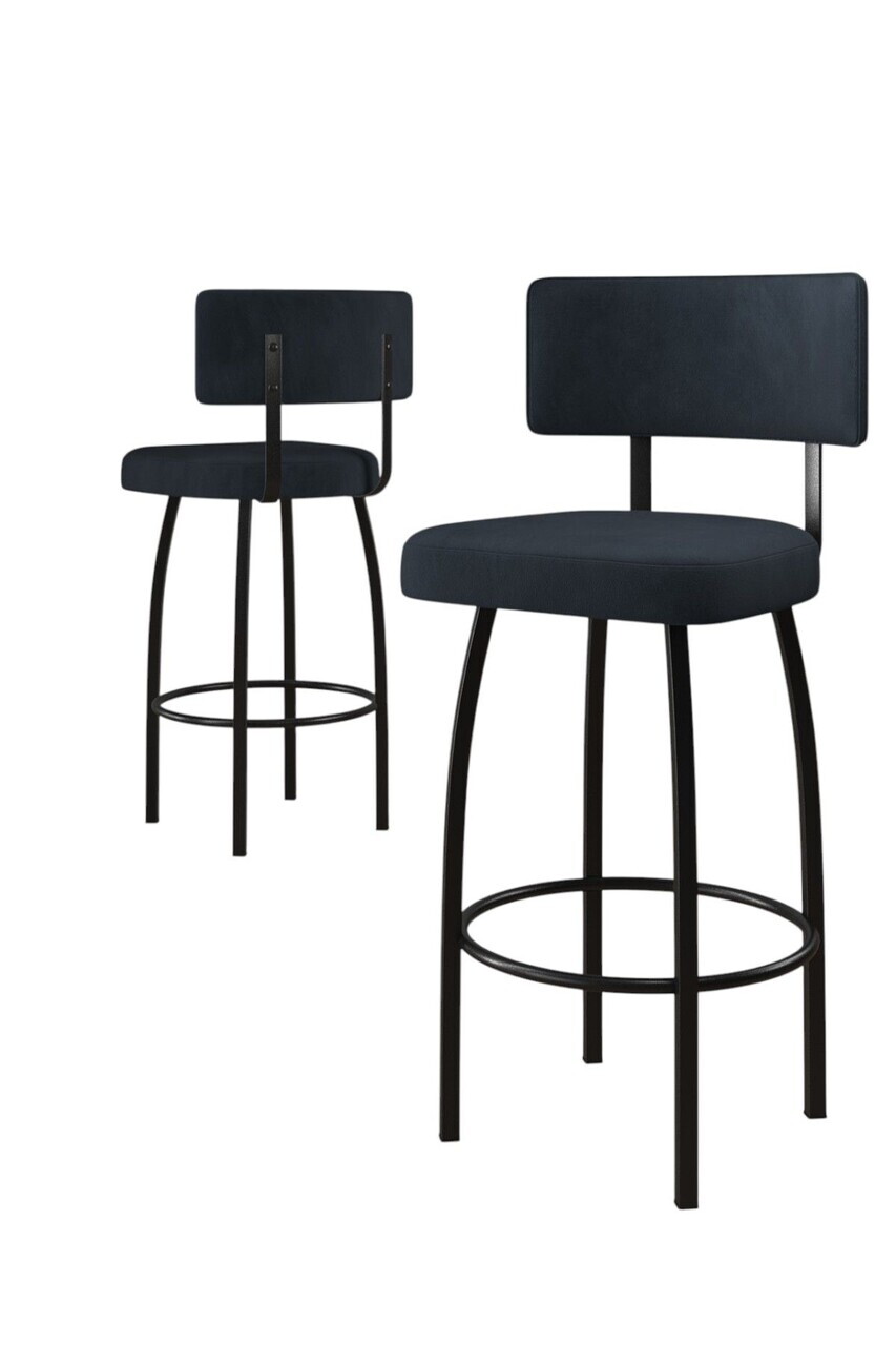 Set scaune  de bar 4 piese, Hanah Home, Wosa, Antracit / Negru — imaginea 2