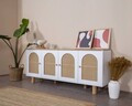 Consola, Wolina, Bohem, 80x180x41 cm, MDF , Alb / Stejar