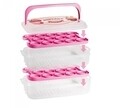 Suport dublu pentru briose, Snips, 14 L, polipropilena, roz