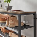 Pantofar cu 8 rafturi, Vasagle, 100x30x152 cm, PAL/otel, maro