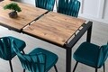Masa dining extensibila, Nmobb, Silva Atlantic, 120/187 x 75 x 74 cm, pal melaminat, maro/negru