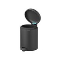 Cos de gunoi cu pedala, Brabantia, NewIcon Mineral Infinite Grey, 5 L, 27.2x20.5x29.1 cm, otel, gri