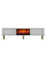 Comoda TV, Hanah Home, Polen Bohem Fireplace, 150x44.6x29.6 cm, PAL , Alb