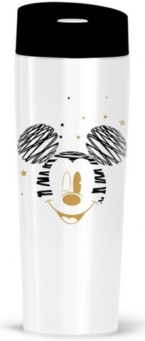 Cana termos mickey mouse only one, disney, 400 ml, inox, negru