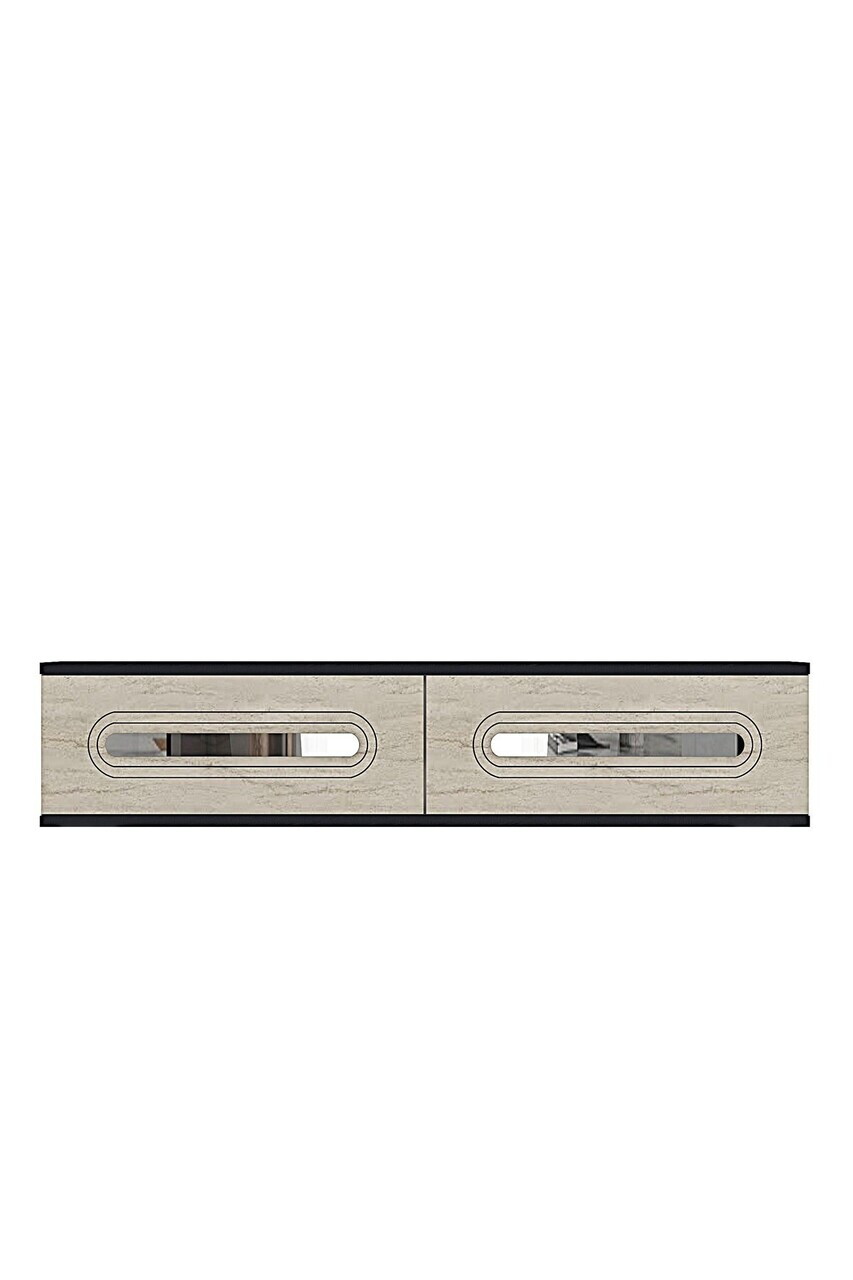 Dulap, Hanah Home, Rany 120, 120x25.5x29.6 cm, Antracit / Travertin / Argint — imaginea 4